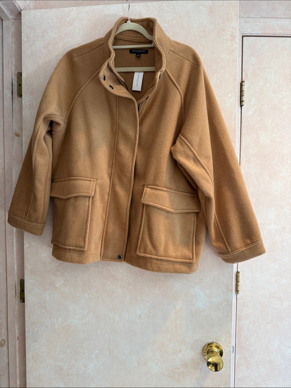 Banana Republic Camel-Tan Fleece Pea Coat